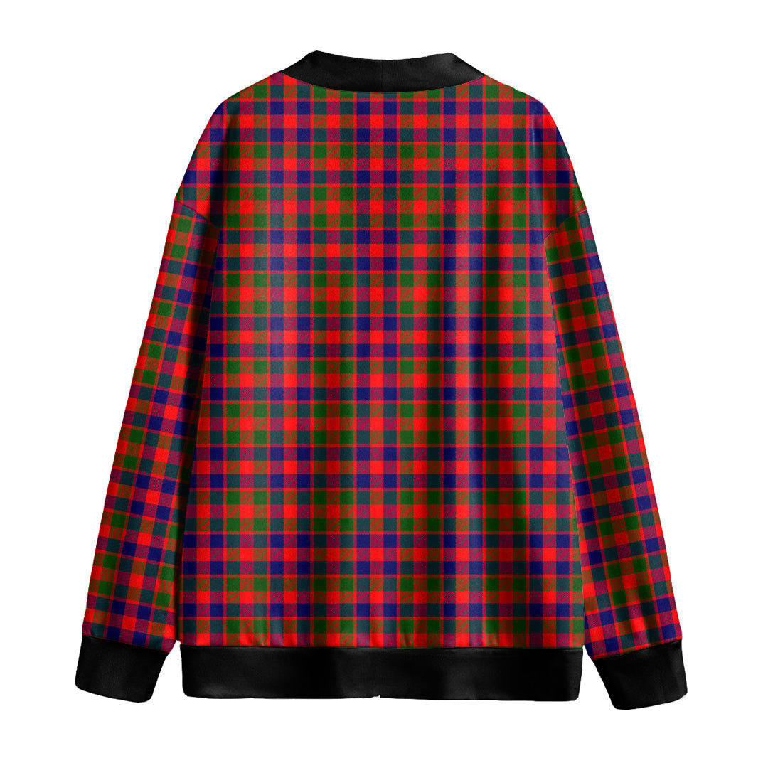 Gow Modern Tartan Plaid Knitted Fleece Cardigan