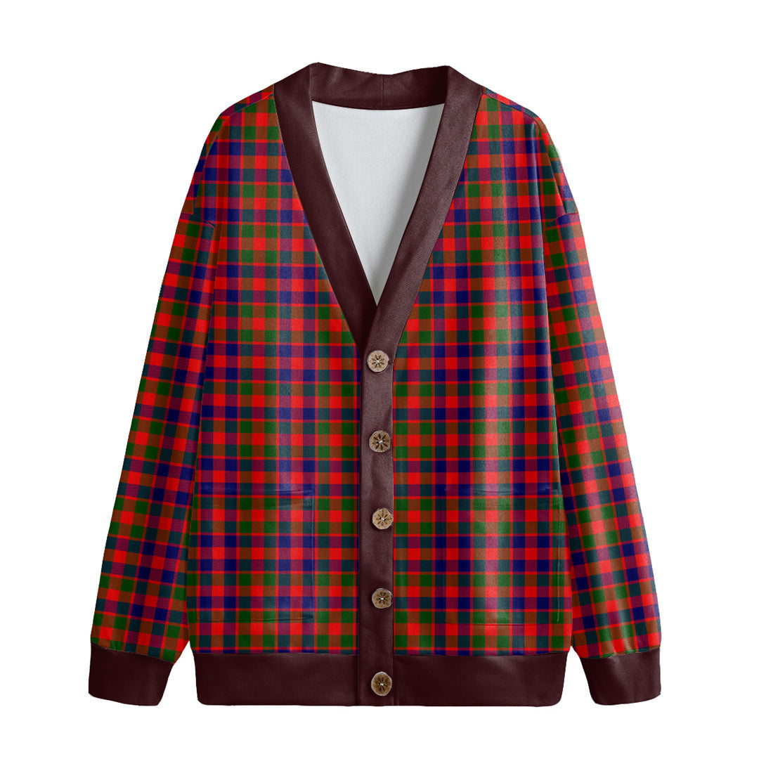 Gow Modern Tartan Plaid Knitted Fleece Cardigan