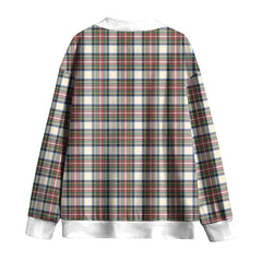 Stewart Dress Ancient Tartan Plaid Knitted Fleece Cardigan