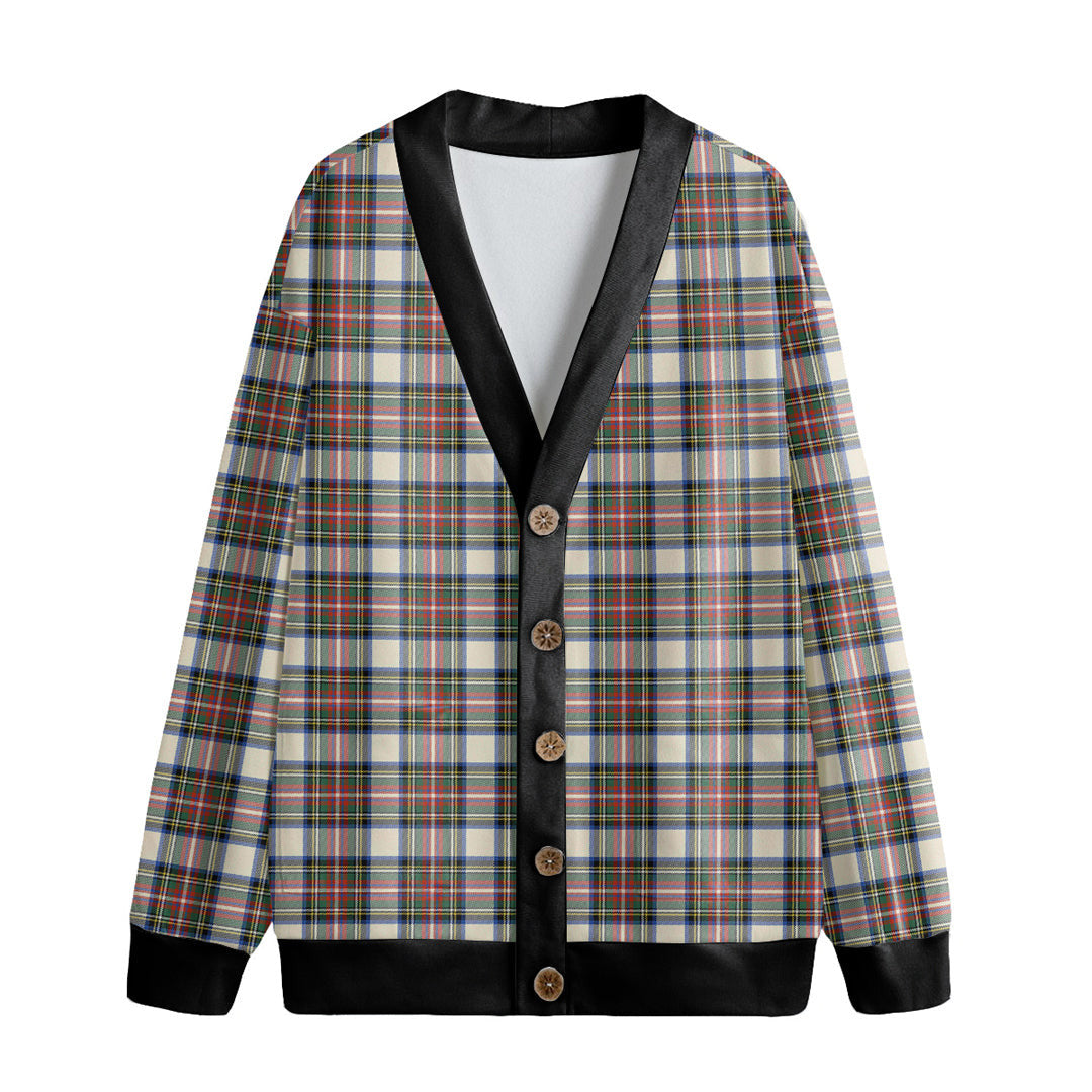 Stewart Dress Ancient Tartan Plaid Knitted Fleece Cardigan