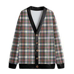 Stewart Dress Ancient Tartan Plaid Knitted Fleece Cardigan