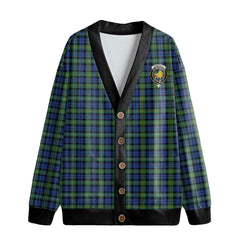 Campbell Argyll Ancient Tartan Crest Knitted Fleece Cardigan