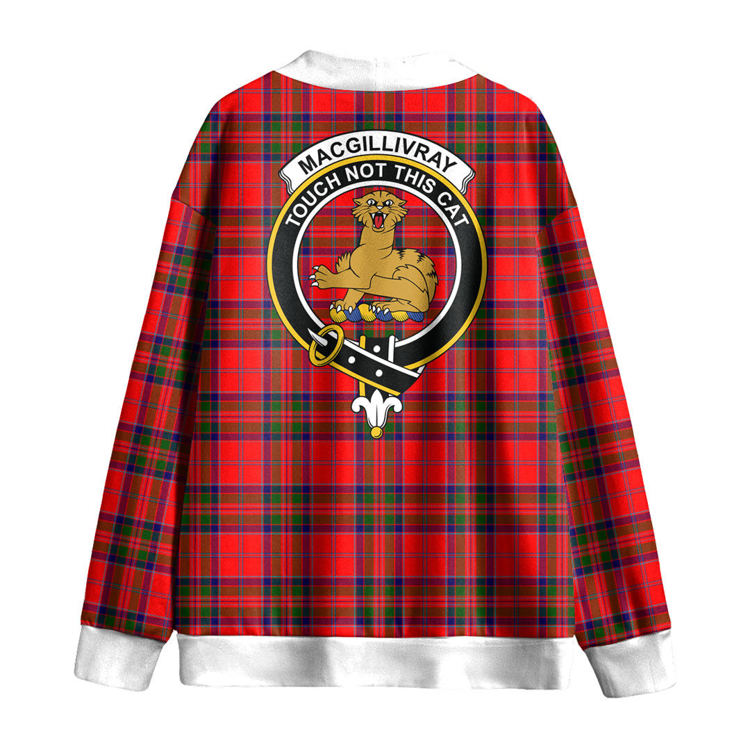 MacGillivray Modern Tartan Crest Knitted Fleece Cardigan