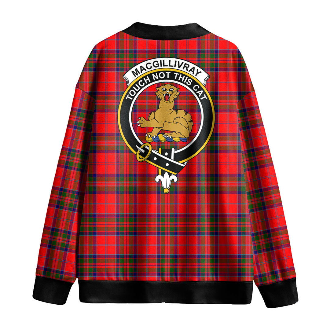 MacGillivray Modern Tartan Crest Knitted Fleece Cardigan