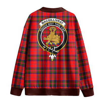 MacGillivray Modern Tartan Crest Knitted Fleece Cardigan