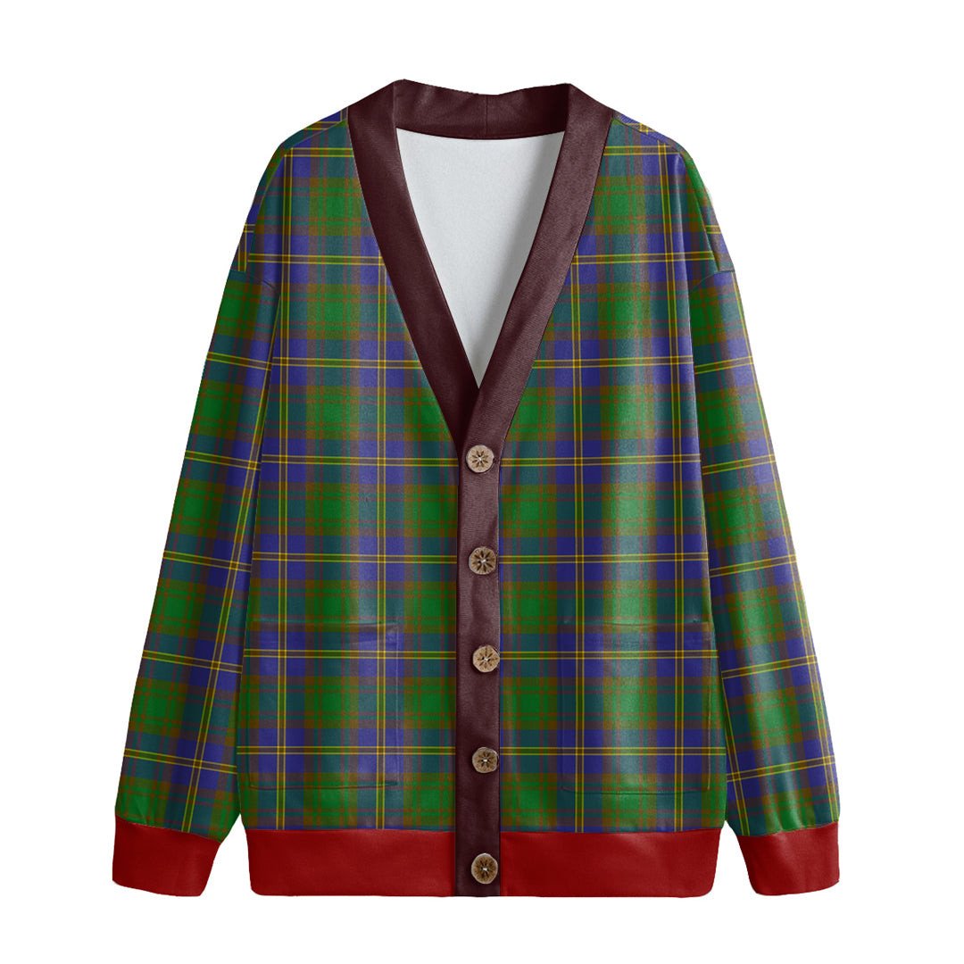 Strange of Balkaskie Tartan Plaid Knitted Fleece Cardigan