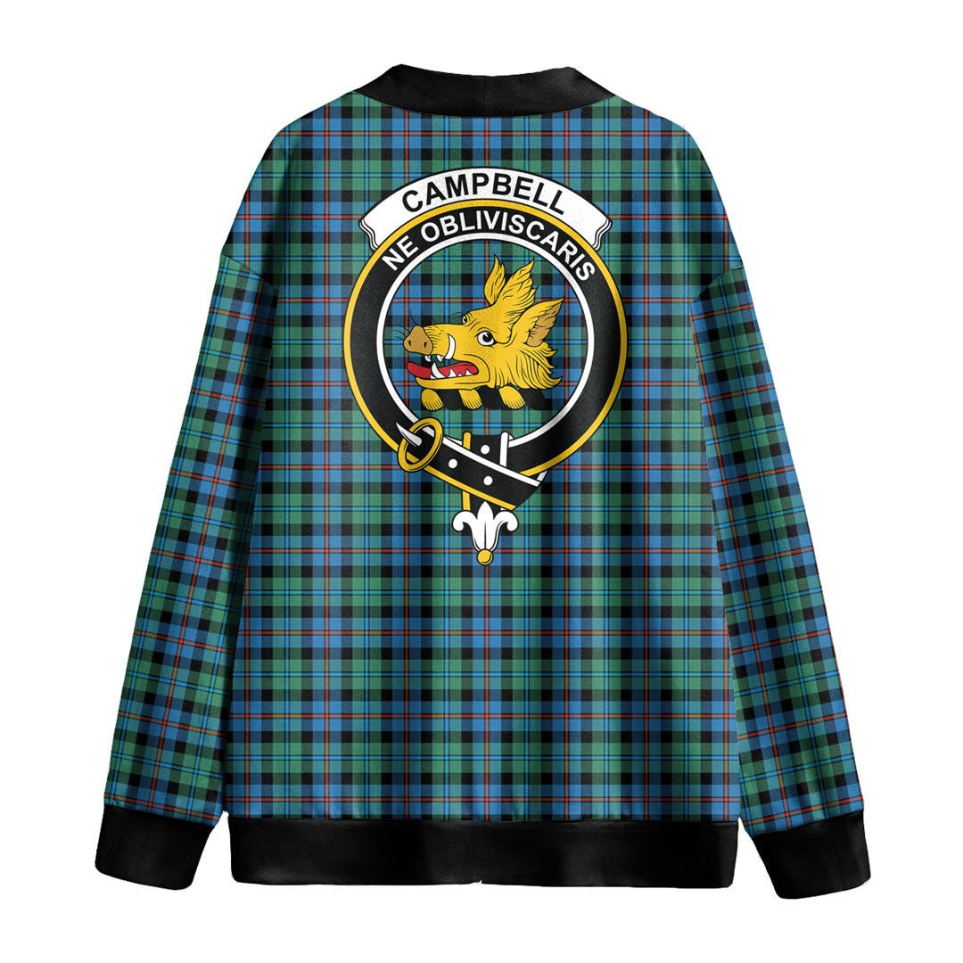 Campbell of Cawdor Ancient Tartan Crest Knitted Fleece Cardigan