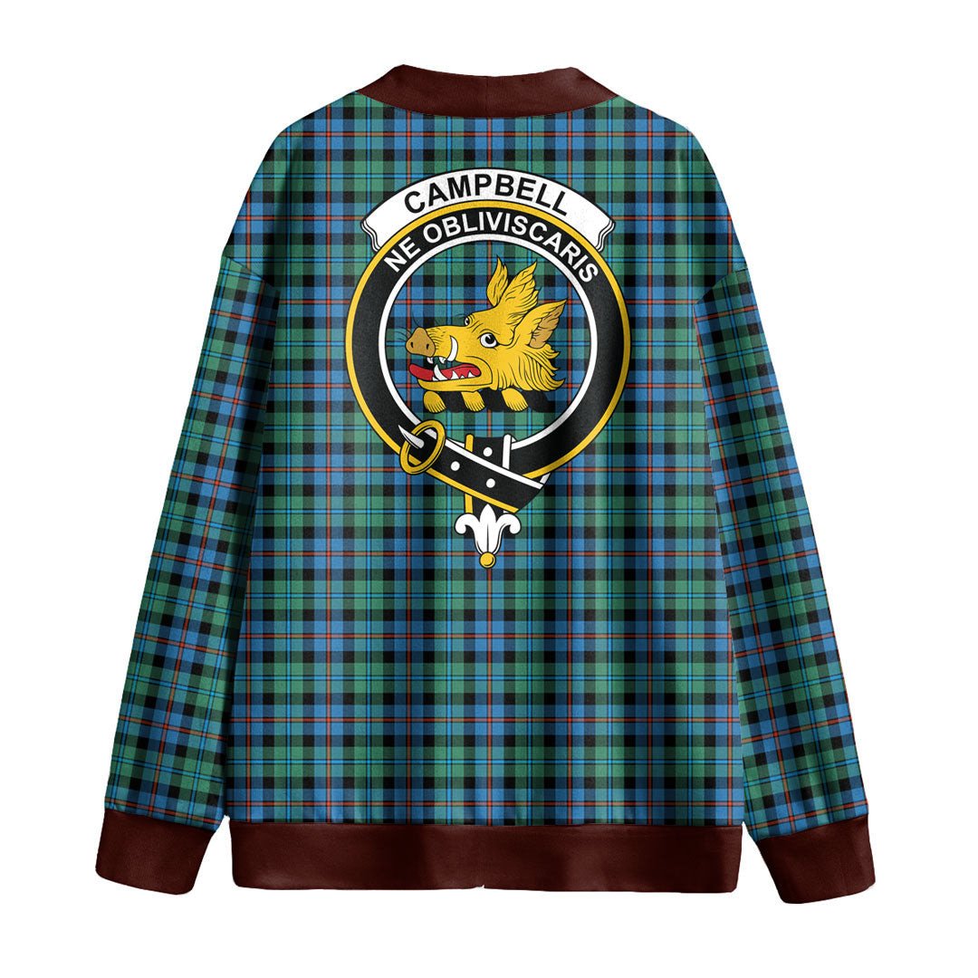 Campbell of Cawdor Ancient Tartan Crest Knitted Fleece Cardigan