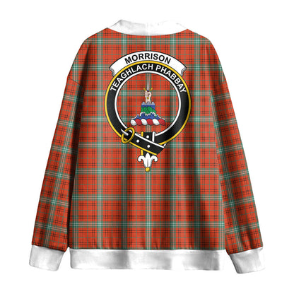 Morrison Red Ancient Tartan Crest Knitted Fleece Cardigan