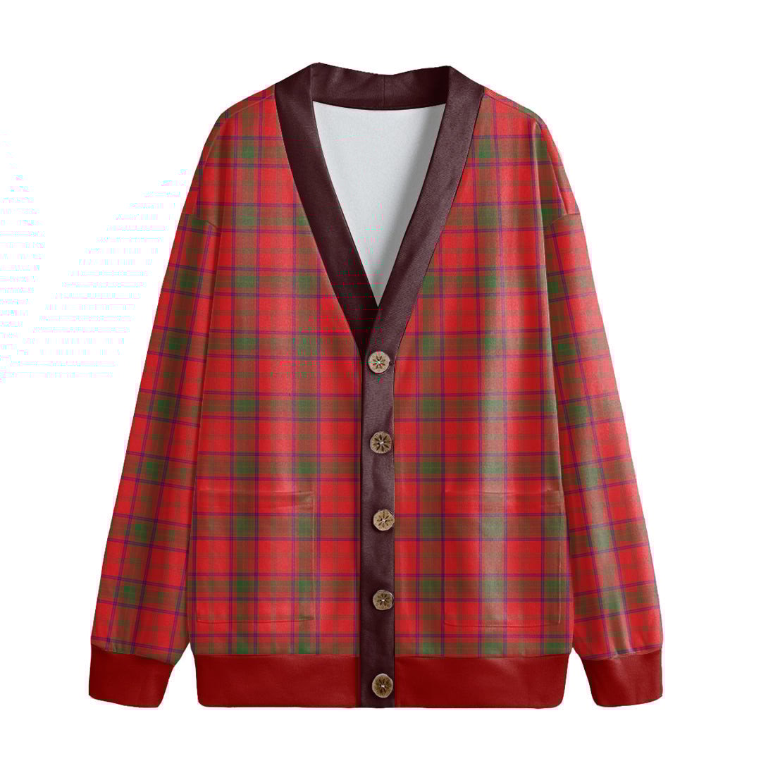 Ross Modern Tartan Plaid Knitted Fleece Cardigan