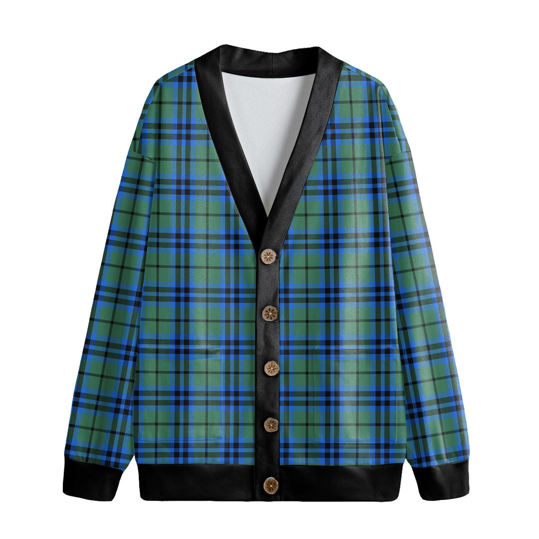 Falconer Tartan Plaid Knitted Fleece Cardigan