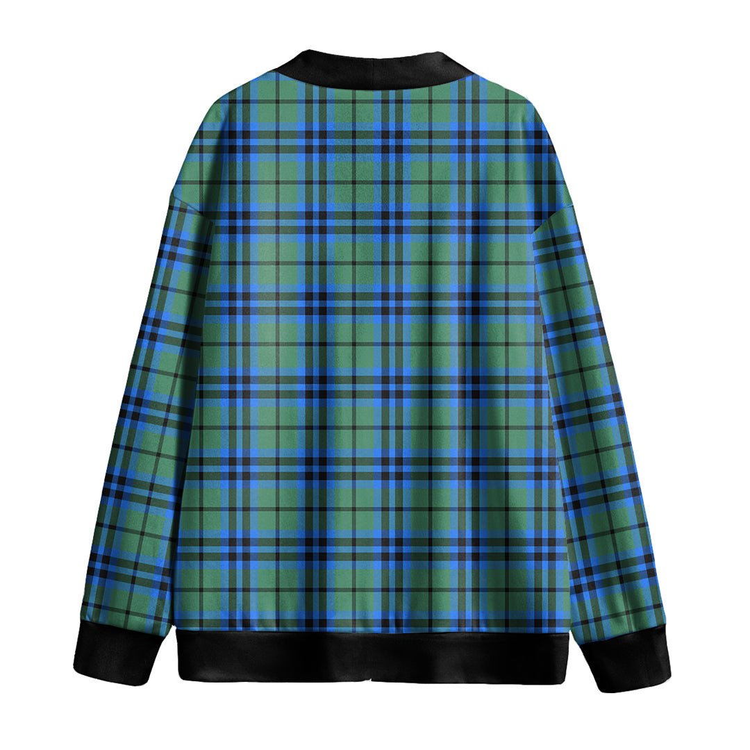 Falconer Tartan Plaid Knitted Fleece Cardigan