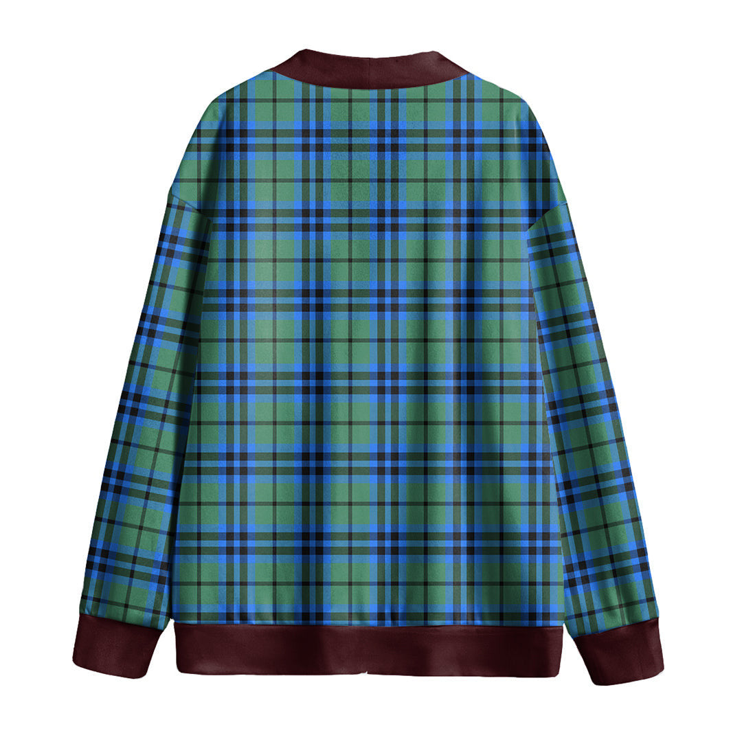 Falconer Tartan Plaid Knitted Fleece Cardigan