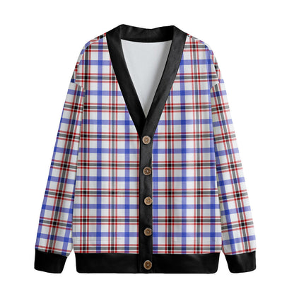 Boswell Modern Tartan Plaid Knitted Fleece Cardigan