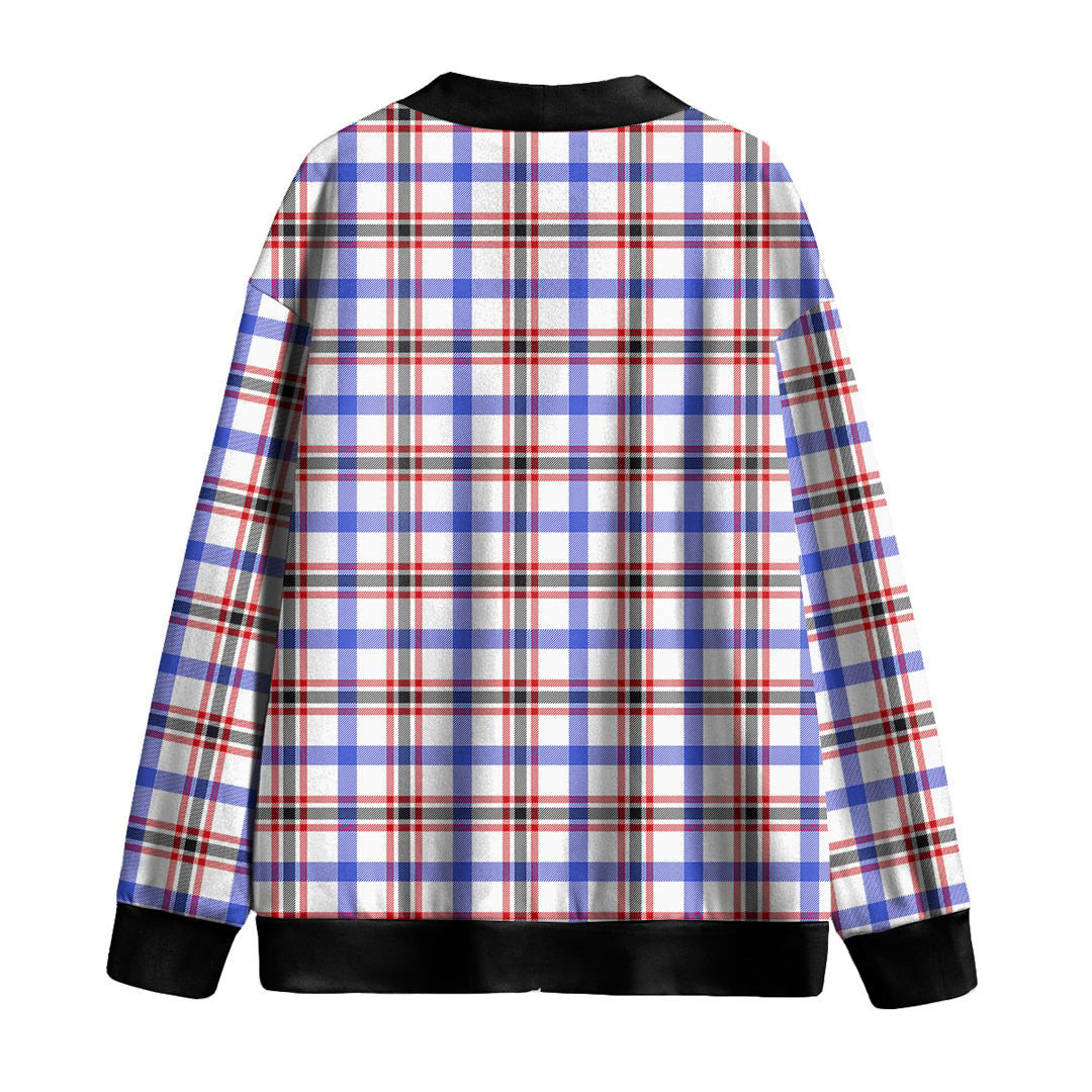 Boswell Modern Tartan Plaid Knitted Fleece Cardigan