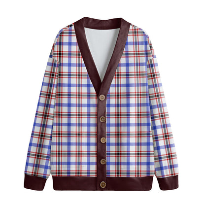 Boswell Modern Tartan Plaid Knitted Fleece Cardigan