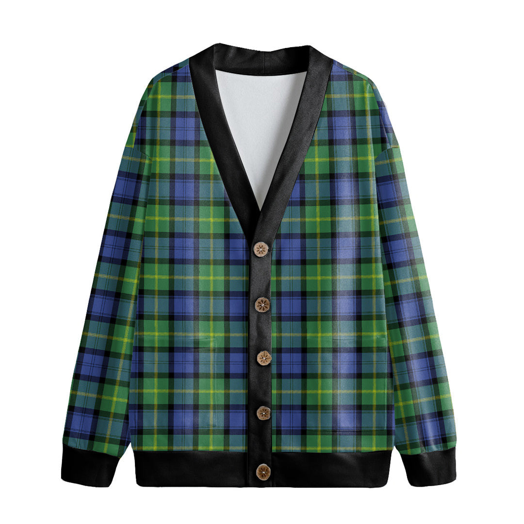 Gordon Old Ancient Tartan Plaid Knitted Fleece Cardigan