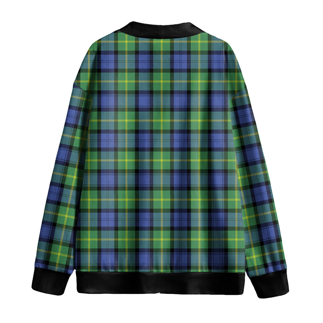 Gordon Old Ancient Tartan Plaid Knitted Fleece Cardigan