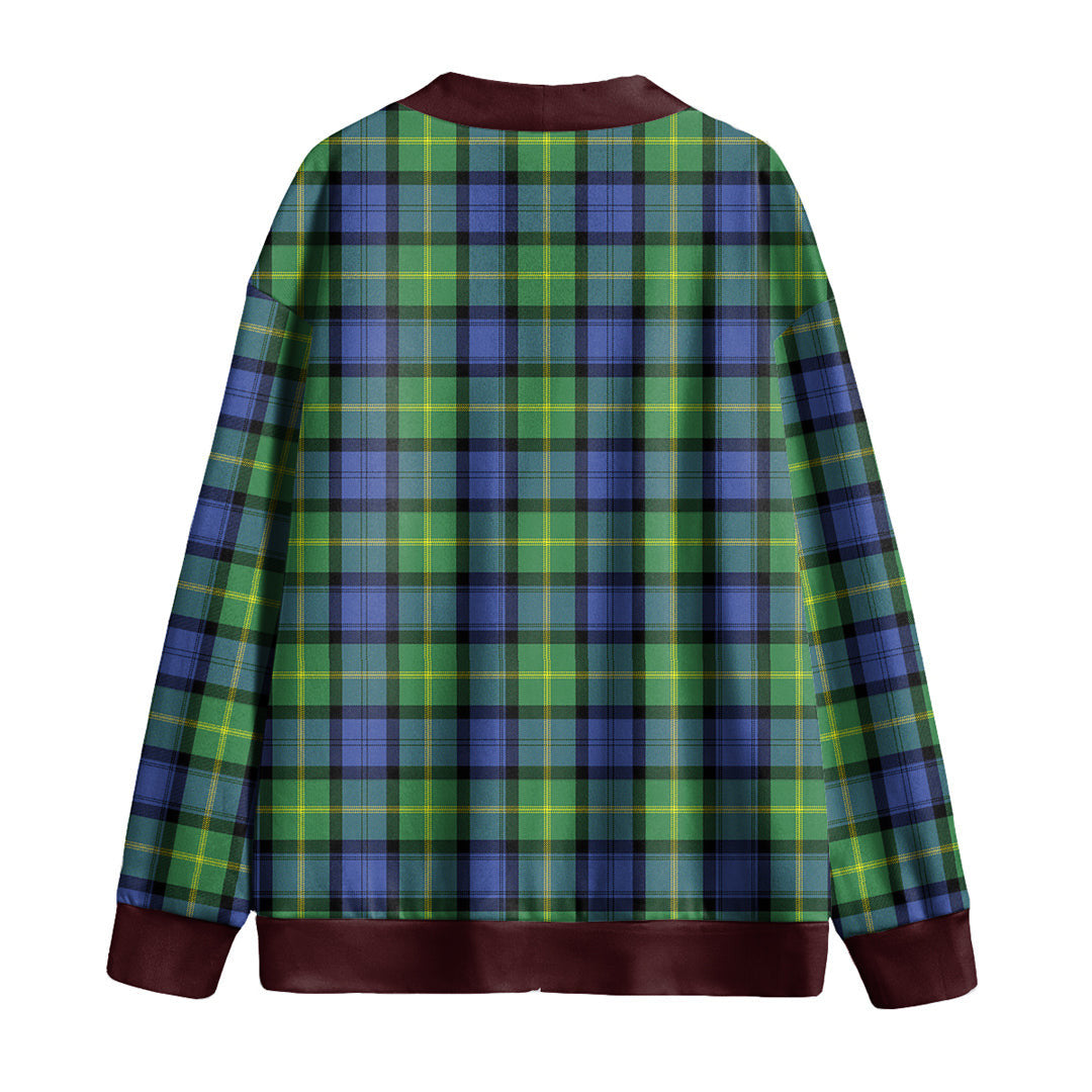 Gordon Old Ancient Tartan Plaid Knitted Fleece Cardigan