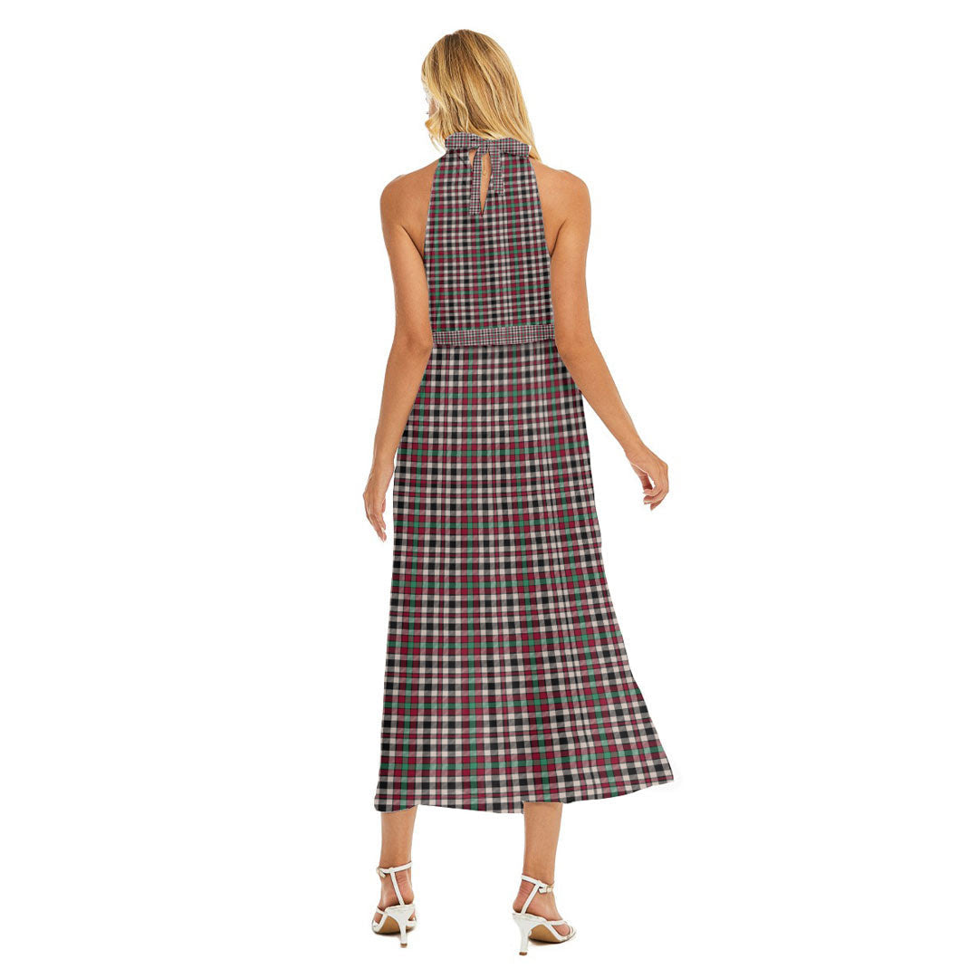 Borthwick Dress Ancient Tartan Crest Wrap Hem Belted Halter Dress