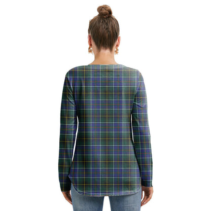 MacInnes Modern Tartan Crest Long Sleeve Neckline Tie Sweatshirt