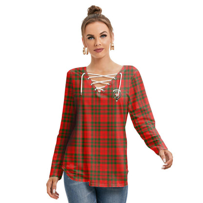 Livingstone Modern Tartan Crest Long Sleeve Neckline Tie Sweatshirt