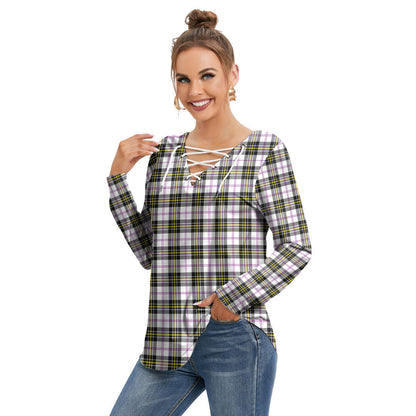 MacPherson Dress Modern Tartan Plaid Long Sleeve Neckline Tie Sweatshirt