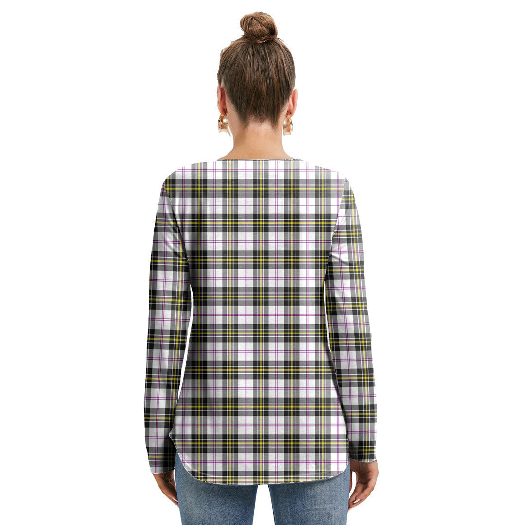 MacPherson Dress Modern Tartan Plaid Long Sleeve Neckline Tie Sweatshirt