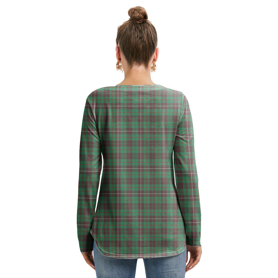 MacKinnon Hunting Ancient Tartan Crest Long Sleeve Neckline Tie Sweatshirt