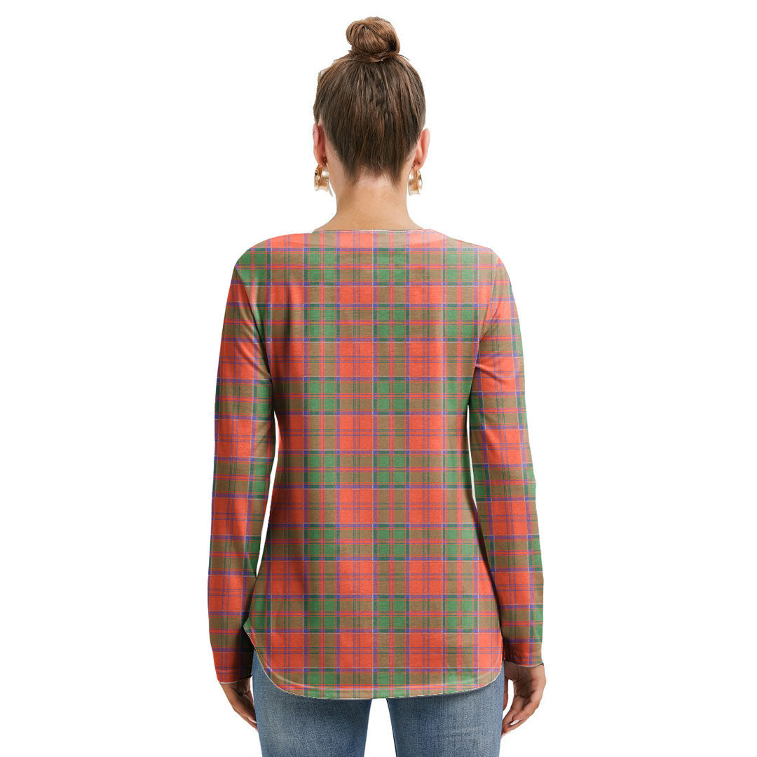 Grant Ancient Tartan Plaid Long Sleeve Neckline Tie Sweatshirt