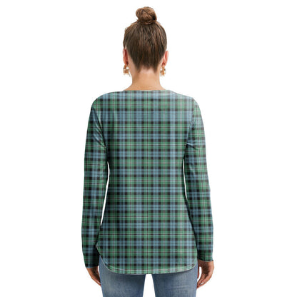 Melville Tartan Plaid Long Sleeve Neckline Tie Sweatshirt