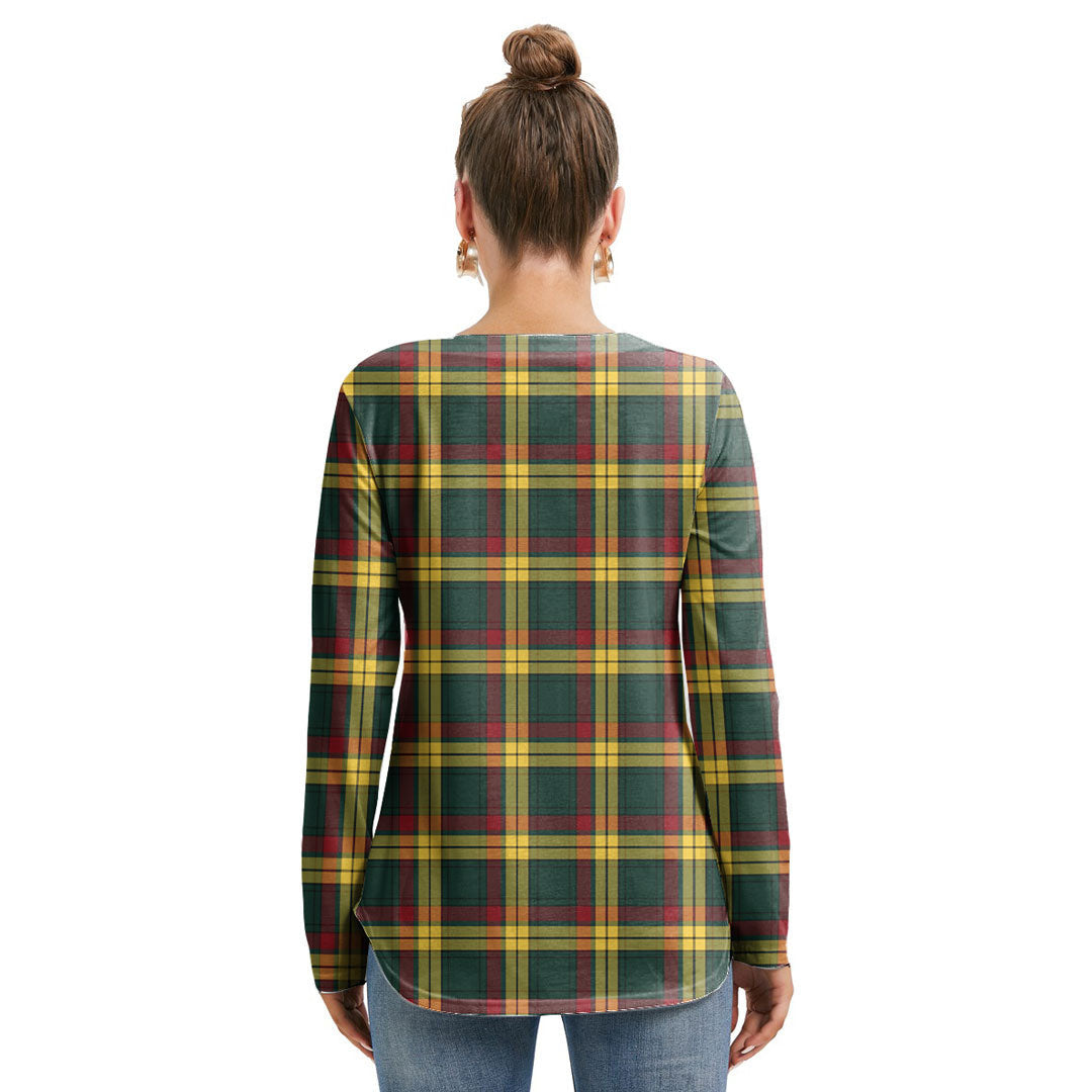 MacMillan Old Modern Tartan Crest Long Sleeve Neckline Tie Sweatshirt