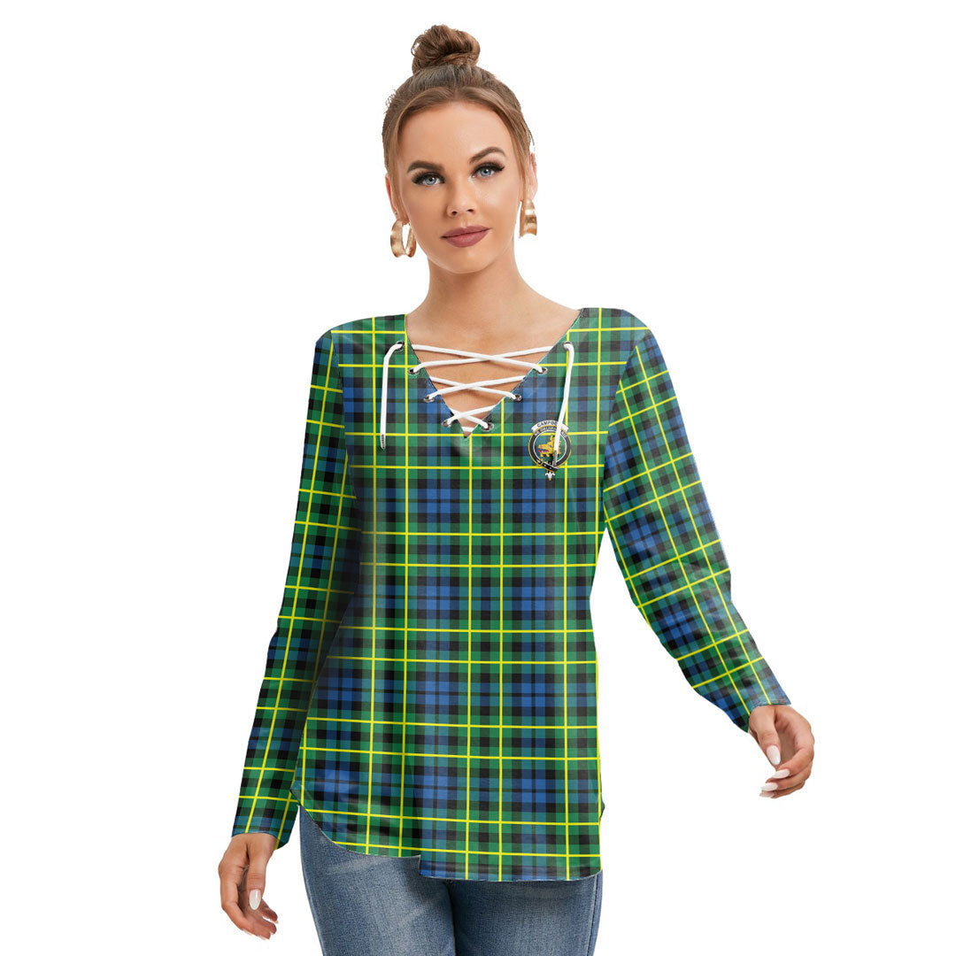 Campbell of Breadalbane Ancient Tartan Crest Long Sleeve Neckline Tie Sweatshirt