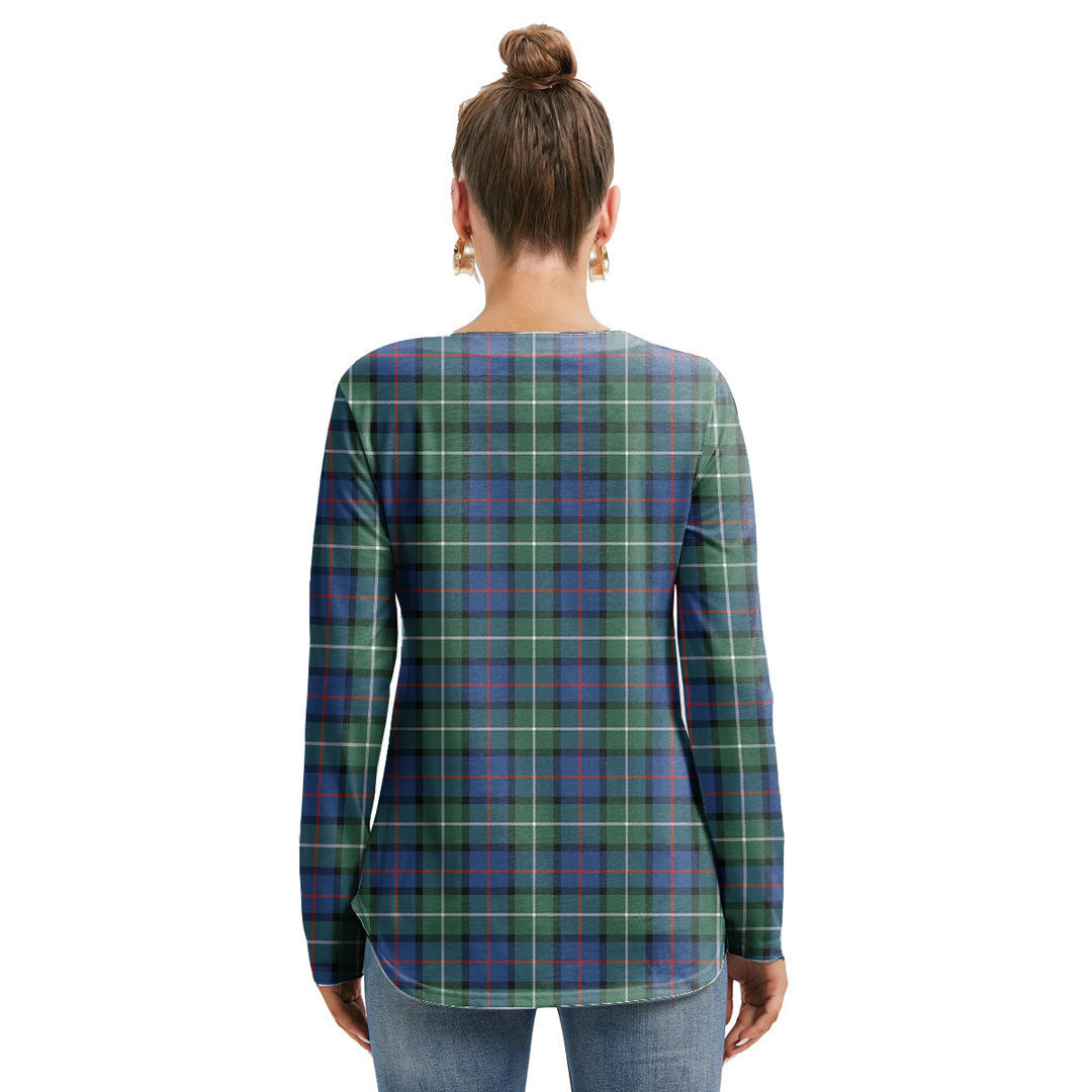 Davidson of Tulloch Tartan Plaid Long Sleeve Neckline Tie Sweatshirt