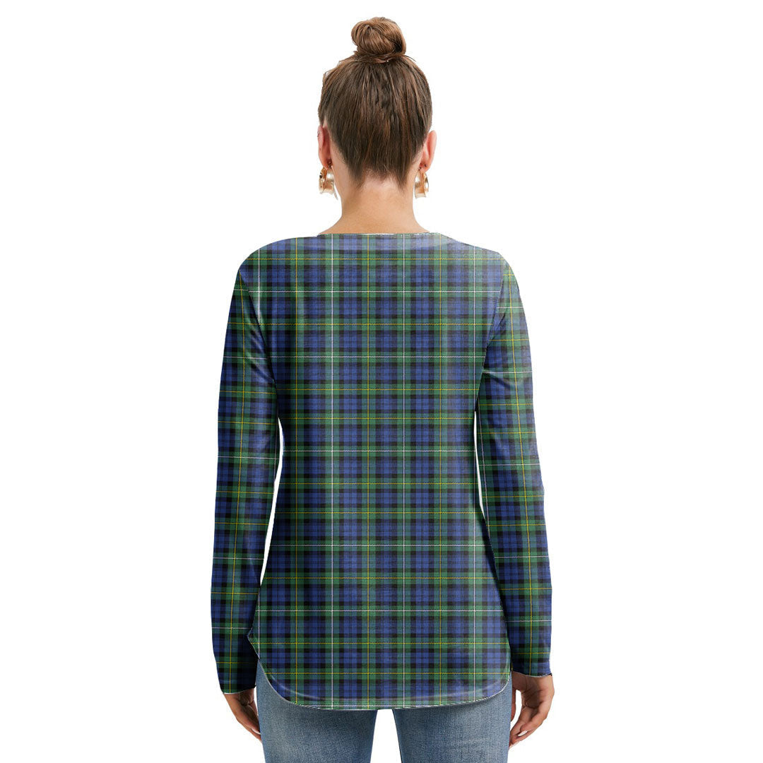 Campbell Argyll Ancient Tartan Crest Long Sleeve Neckline Tie Sweatshirt