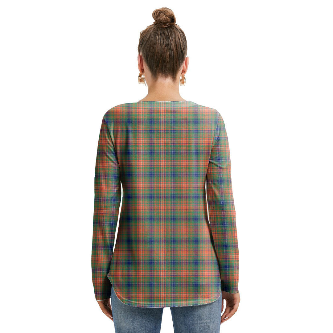 Wilson Ancient Tartan Plaid Long Sleeve Neckline Tie Sweatshirt