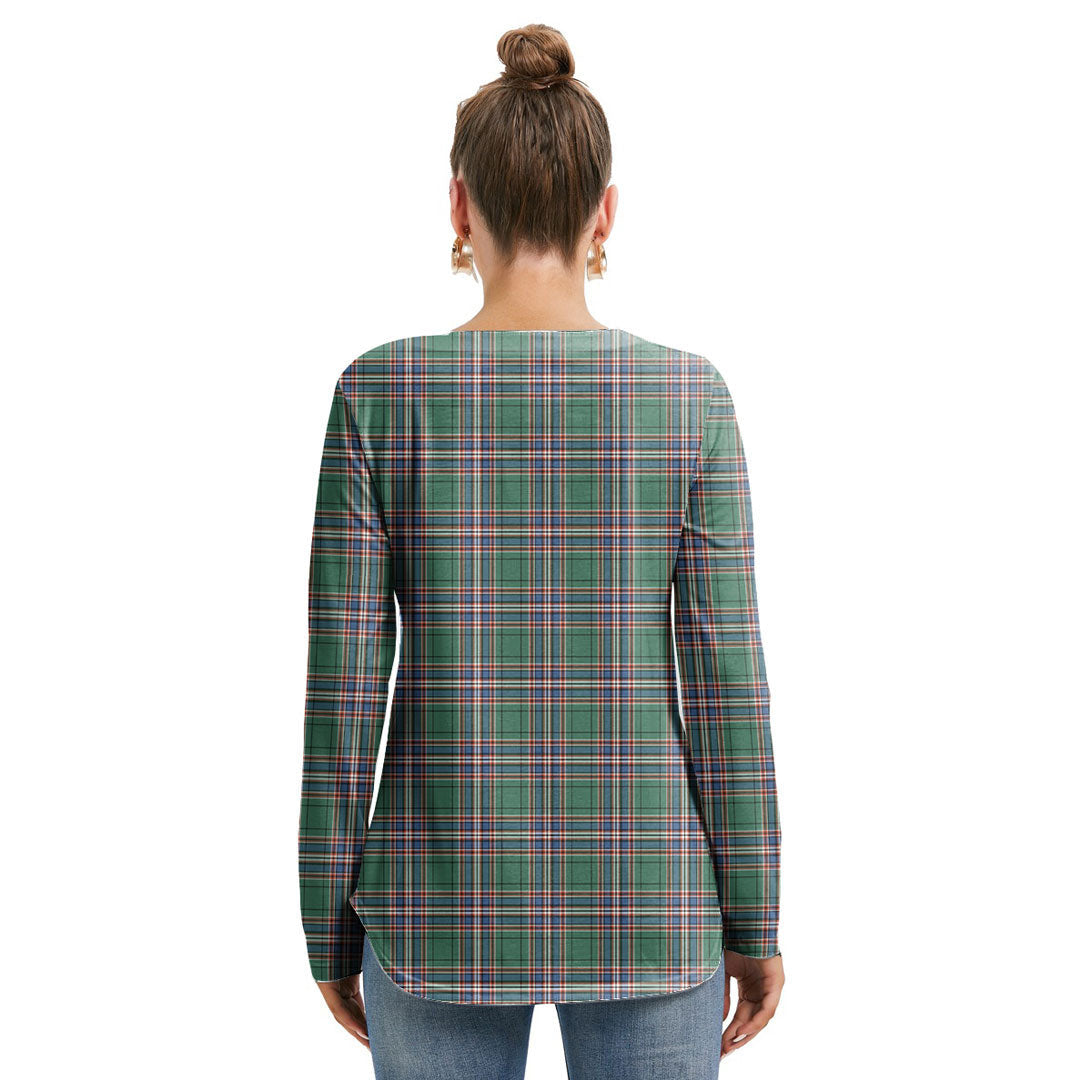 MacFarlane Hunting Ancient Tartan Crest Long Sleeve Neckline Tie Sweatshirt