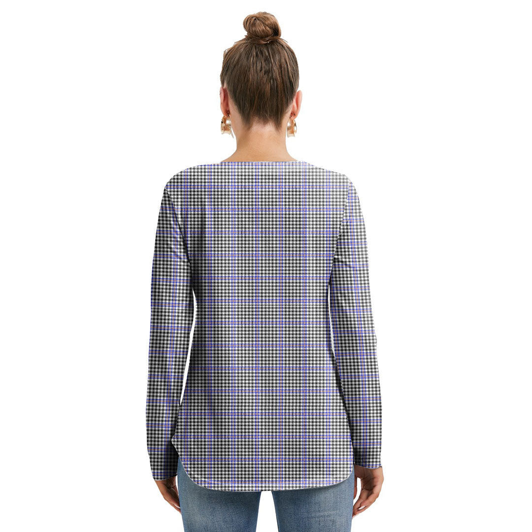 Sir Walter Scott Tartan Plaid Long Sleeve Neckline Tie Sweatshirt