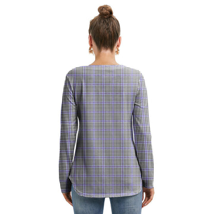 Sir Walter Scott Tartan Plaid Long Sleeve Neckline Tie Sweatshirt