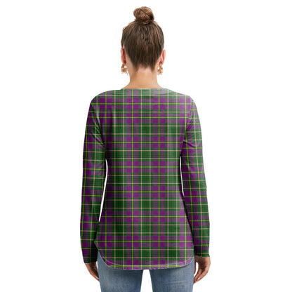 Taylor Tartan Plaid Long Sleeve Neckline Tie Sweatshirt