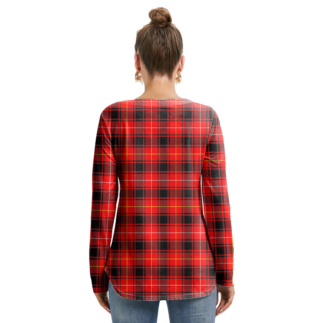 MacIver Modern Tartan Crest Long Sleeve Neckline Tie Sweatshirt