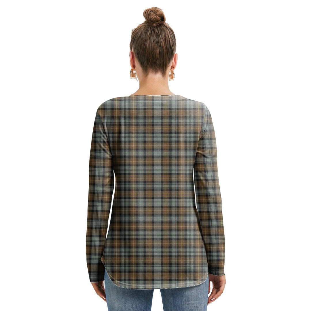 Gordon Weathered Tartan Crest Long Sleeve Neckline Tie Sweatshirt