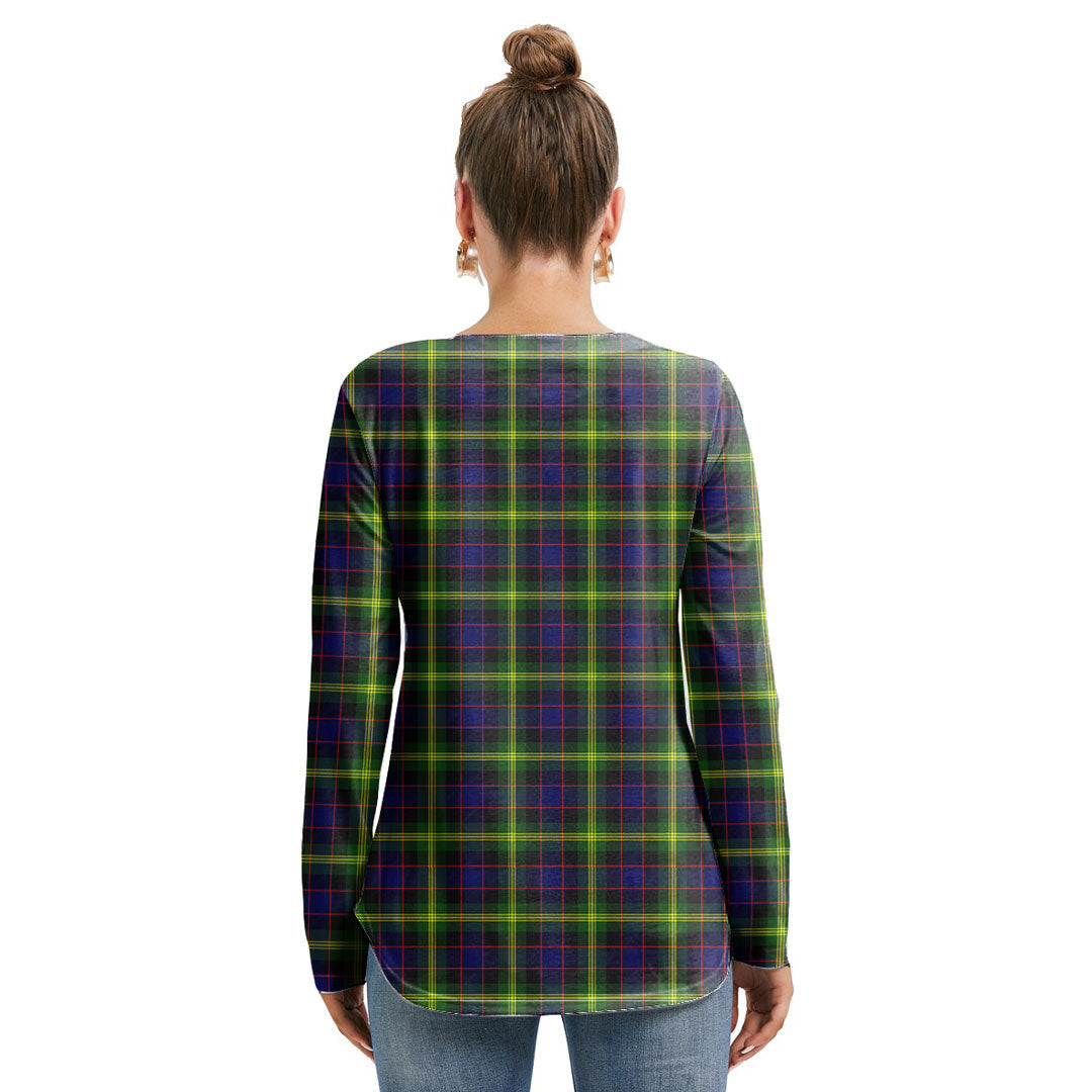 Watson Modern Tartan Crest Long Sleeve Neckline Tie Sweatshirt