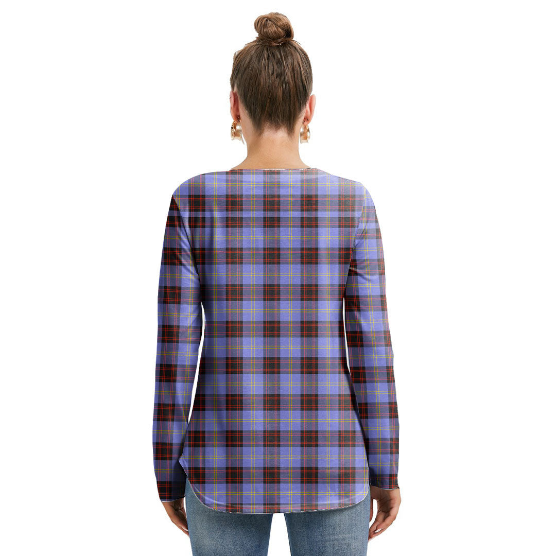 Rutherford Tartan Plaid Long Sleeve Neckline Tie Sweatshirt