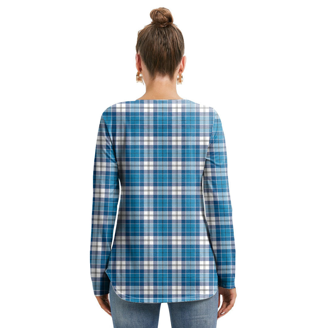 Roberton Tartan Plaid Long Sleeve Neckline Tie Sweatshirt