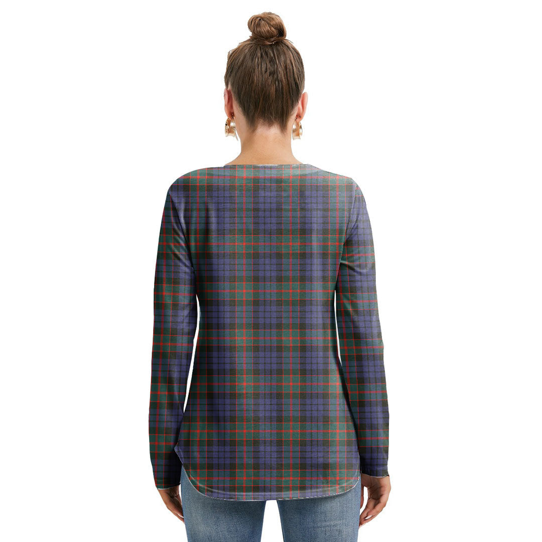 Fletcher of Dunans Tartan Plaid Long Sleeve Neckline Tie Sweatshirt