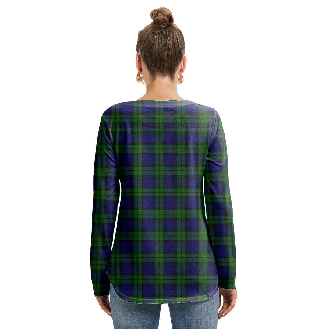 Campbell Modern Tartan Plaid Long Sleeve Neckline Tie Sweatshirt