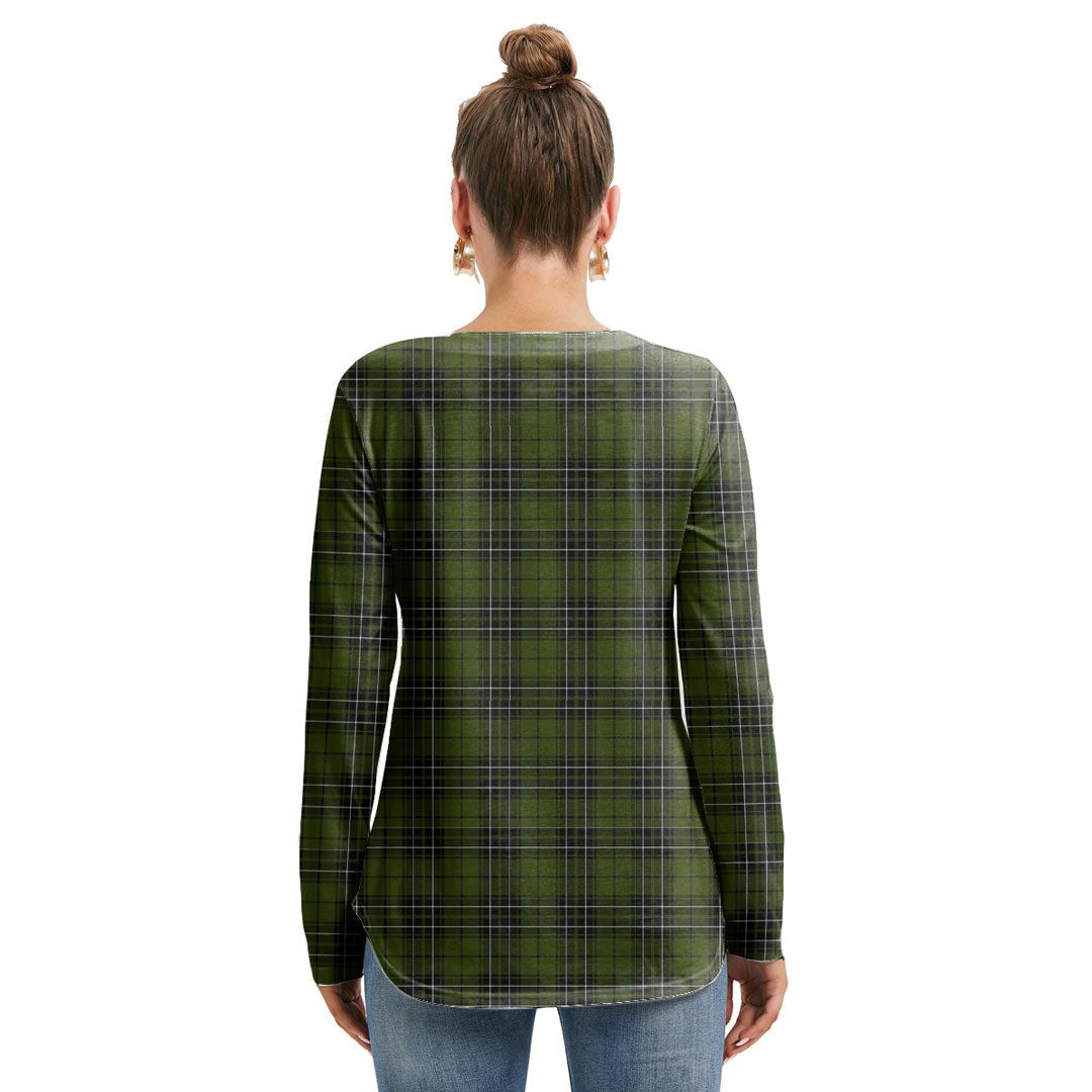 MacLean Hunting Tartan Plaid Long Sleeve Neckline Tie Sweatshirt