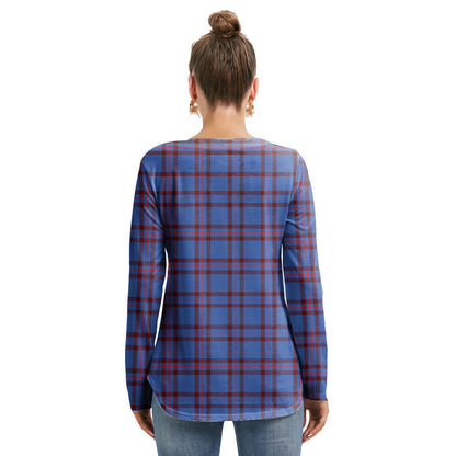 Elliot Modern Tartan Plaid Long Sleeve Neckline Tie Sweatshirt