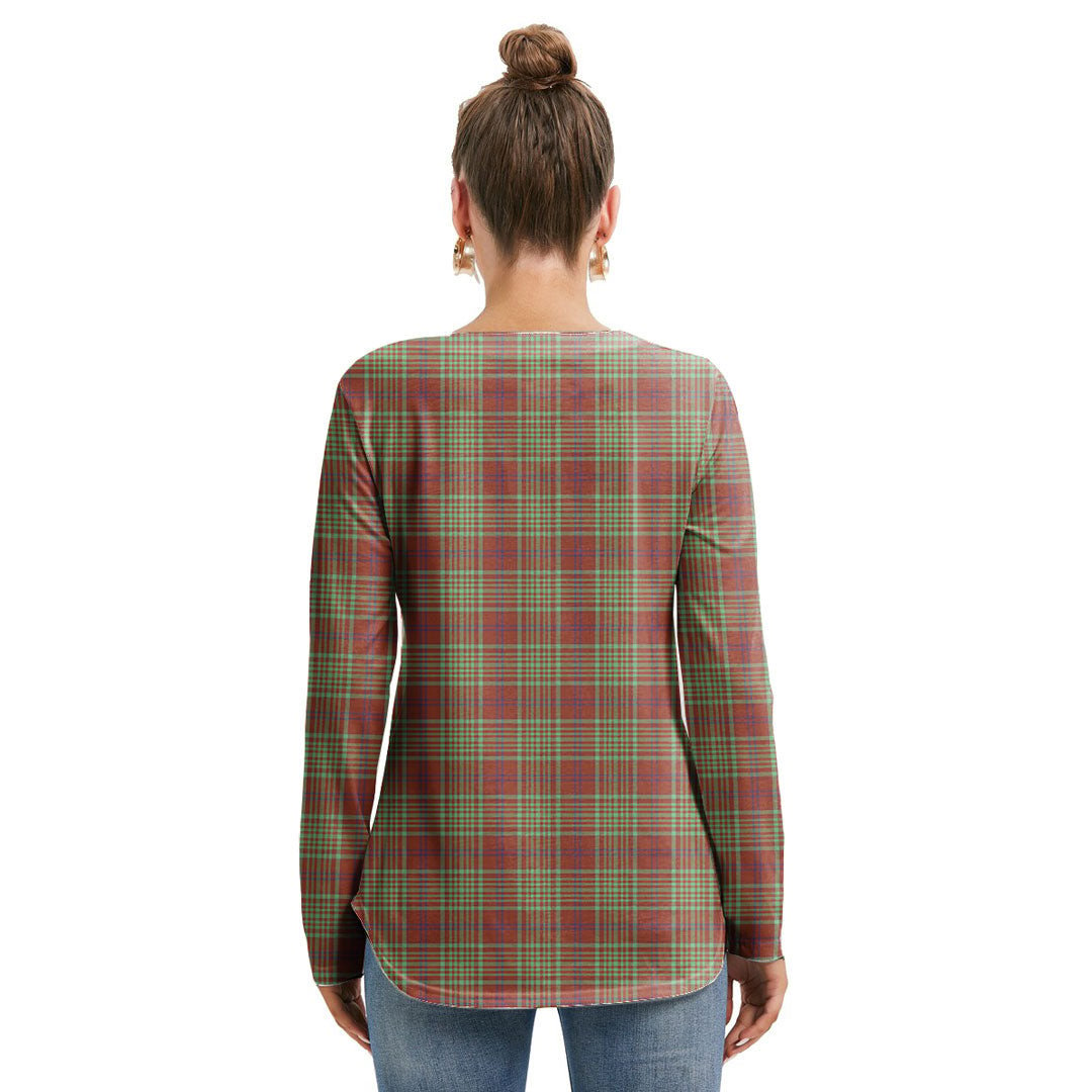 MacGillivray Hunting Ancient Tartan Plaid Long Sleeve Neckline Tie Sweatshirt